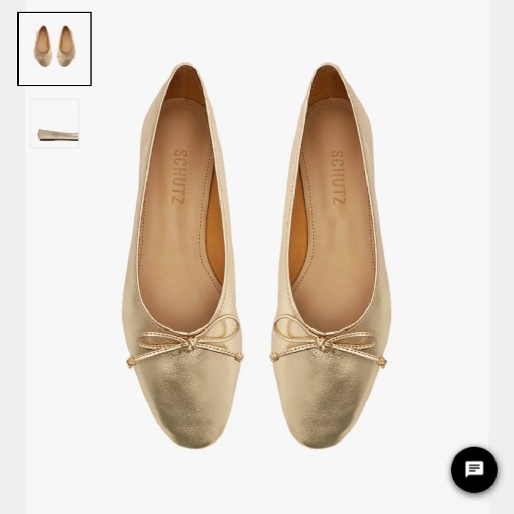 Schutz Arissa Gold Ballet Flats